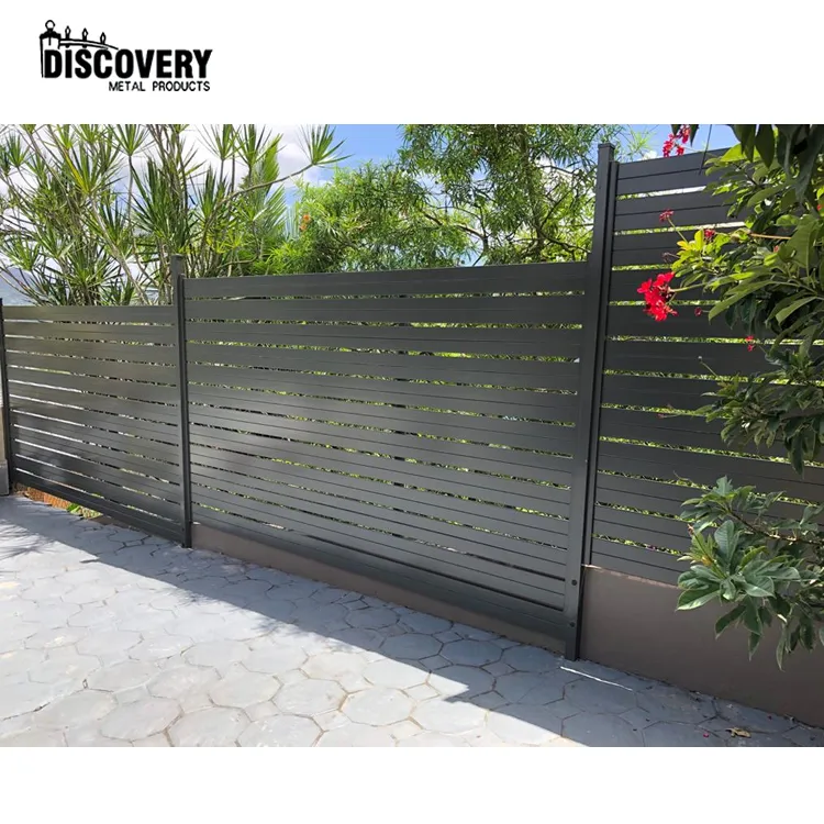 Factory supply aluminum garden fence powder coated anti climb fencing ornaments metal outdoor fence and gates