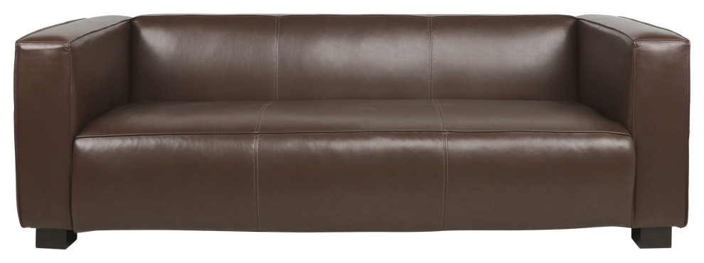 Minkler Contemporary Faux Leather 3 Seater Sofa   Contemporary   Sofas   by GDFStudio  Houzz