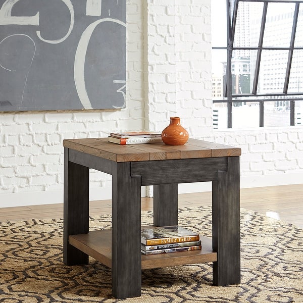 Rutland Grove Two Tone Charcoal and Desert Rectangular End Table