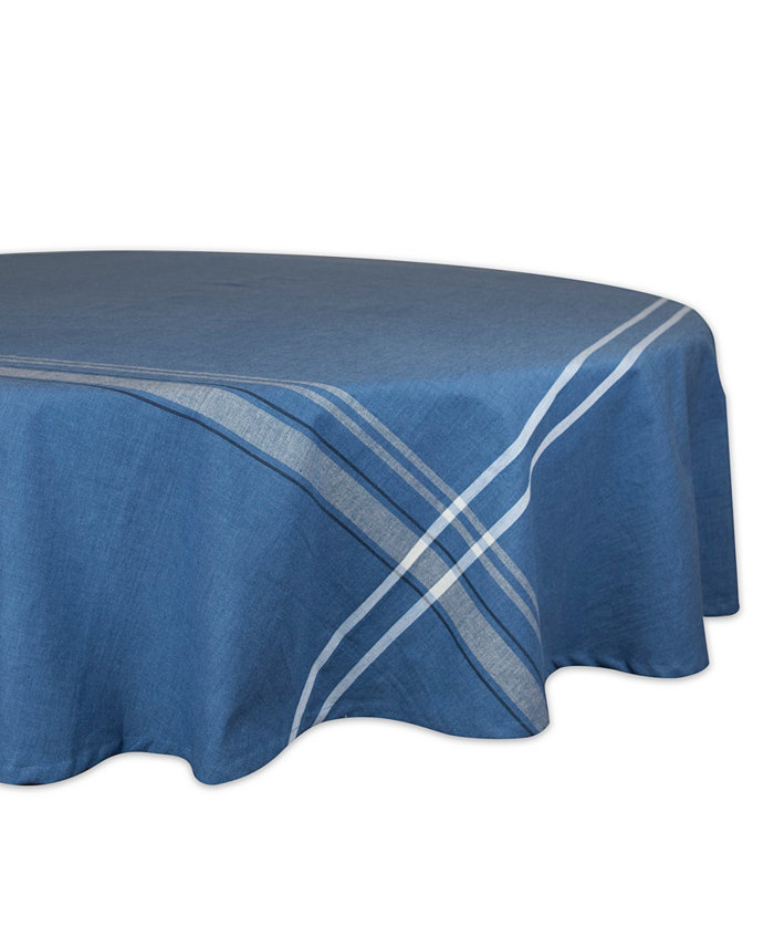 Design Imports French Chambray Tablecloth 70 Round