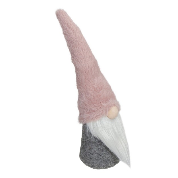 Pink And Gray Standing Gnome Christmas Decoration