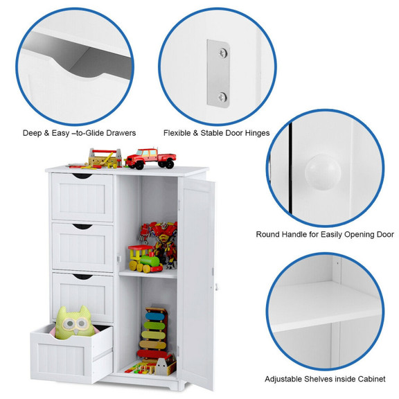 Costway 09185426 Standing Indoor Wooden Cabinet wi...