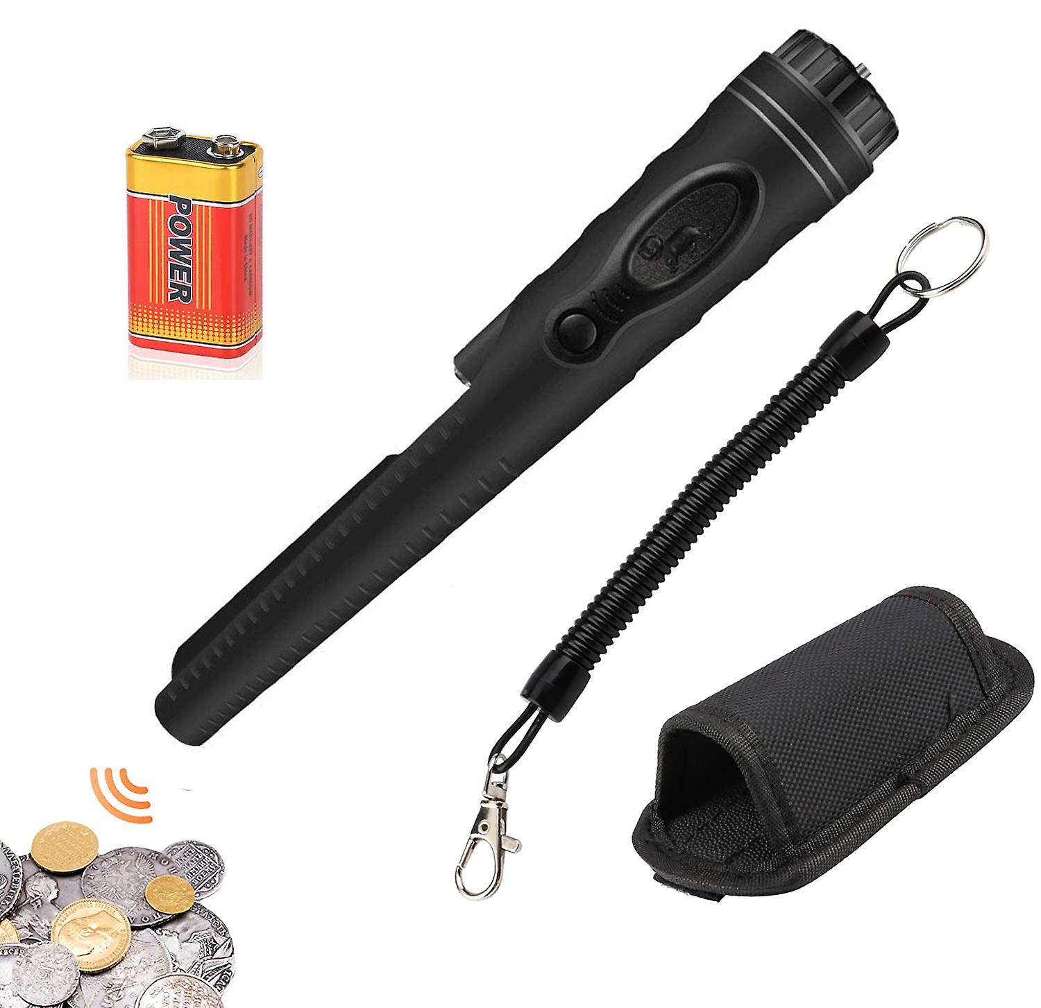 Metals Scanning Locator Waterproof Handheld Metal Detector Pinpointer Pen With A Battery And Belt Holster For Adults Kids Orange