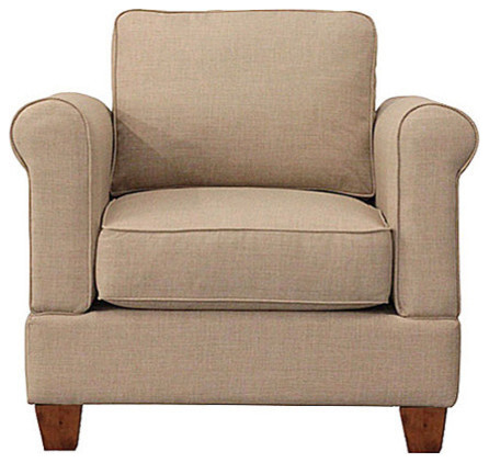 Georgetown Chair With Oak Legs   Transitional   Armchairs And Accent Chairs   by Small Space Seating  Houzz