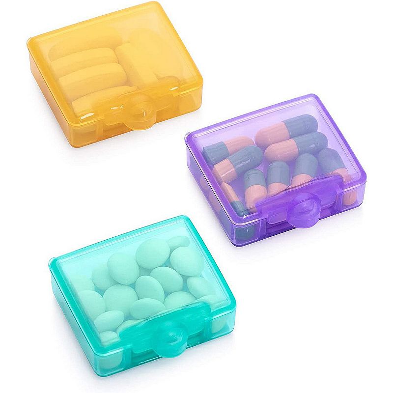 Sukuos Small Pill Box 3pcs， Cute Travel Pill Case Portable Pocket Purse