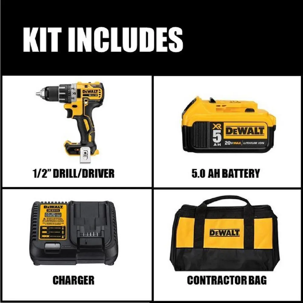 DEWALT 20V MAX XR Cordless Brushless 12 in. DrillDriver 6-12 in. Circular Saw (1) 20V 5.0Ah Battery and Charger DCD791P1W391