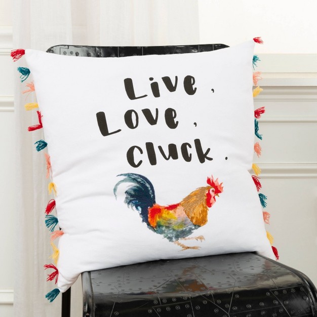 Oversize x27 live Love Cluck x27 Square Throw Pillow Cover Rizzy Home