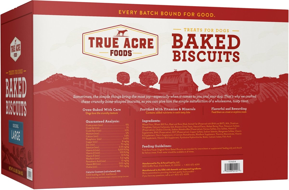 True Acre Foods Large Original Baked Biscuits Dog Treats