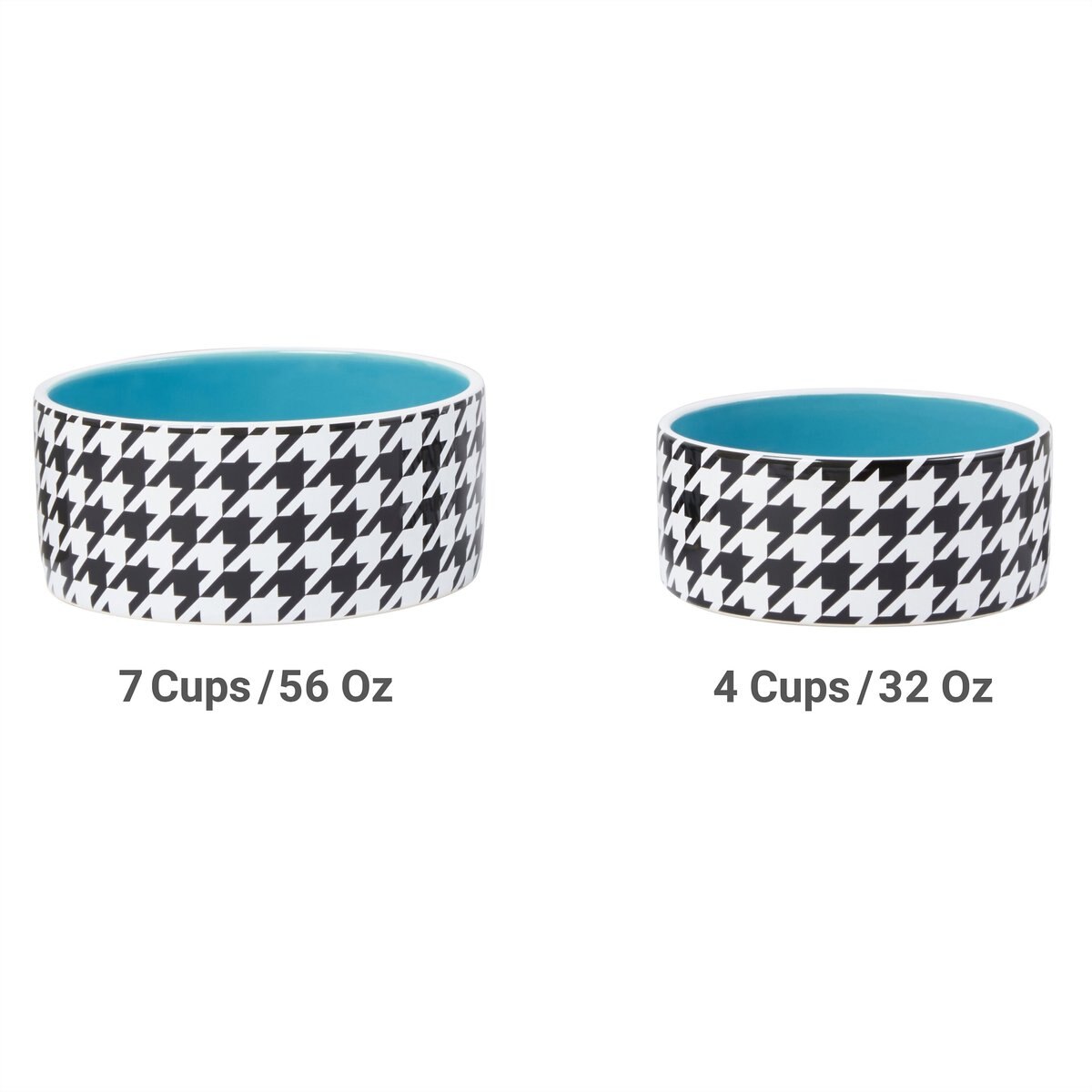 Frisco Houndstooth Non-skid Ceramic Dog Bowl