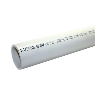 JM EAGLE 1-12 in. x 10 ft. 330 psi White PVC Schedule 40 DWV Plain End Pipe 531111