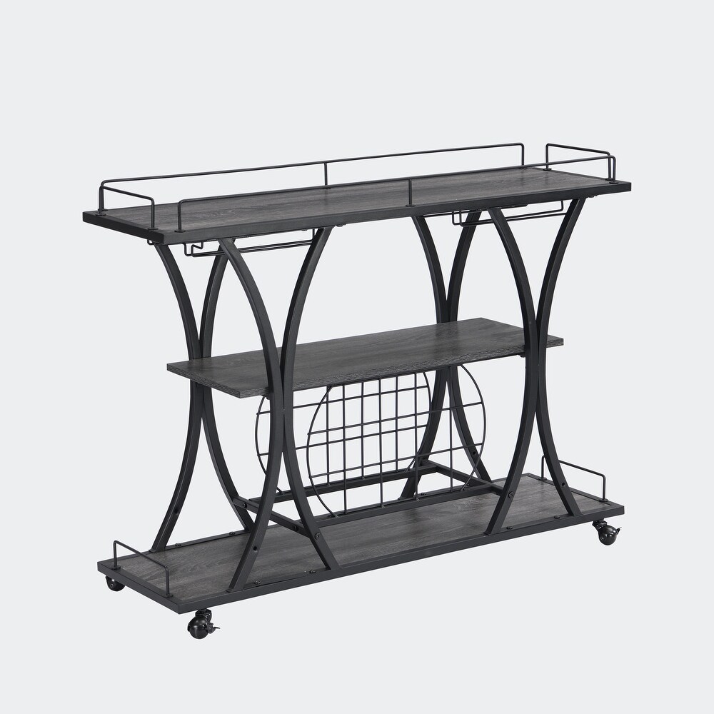Industrial Bar Cart Kitchen Bar Serving Cart