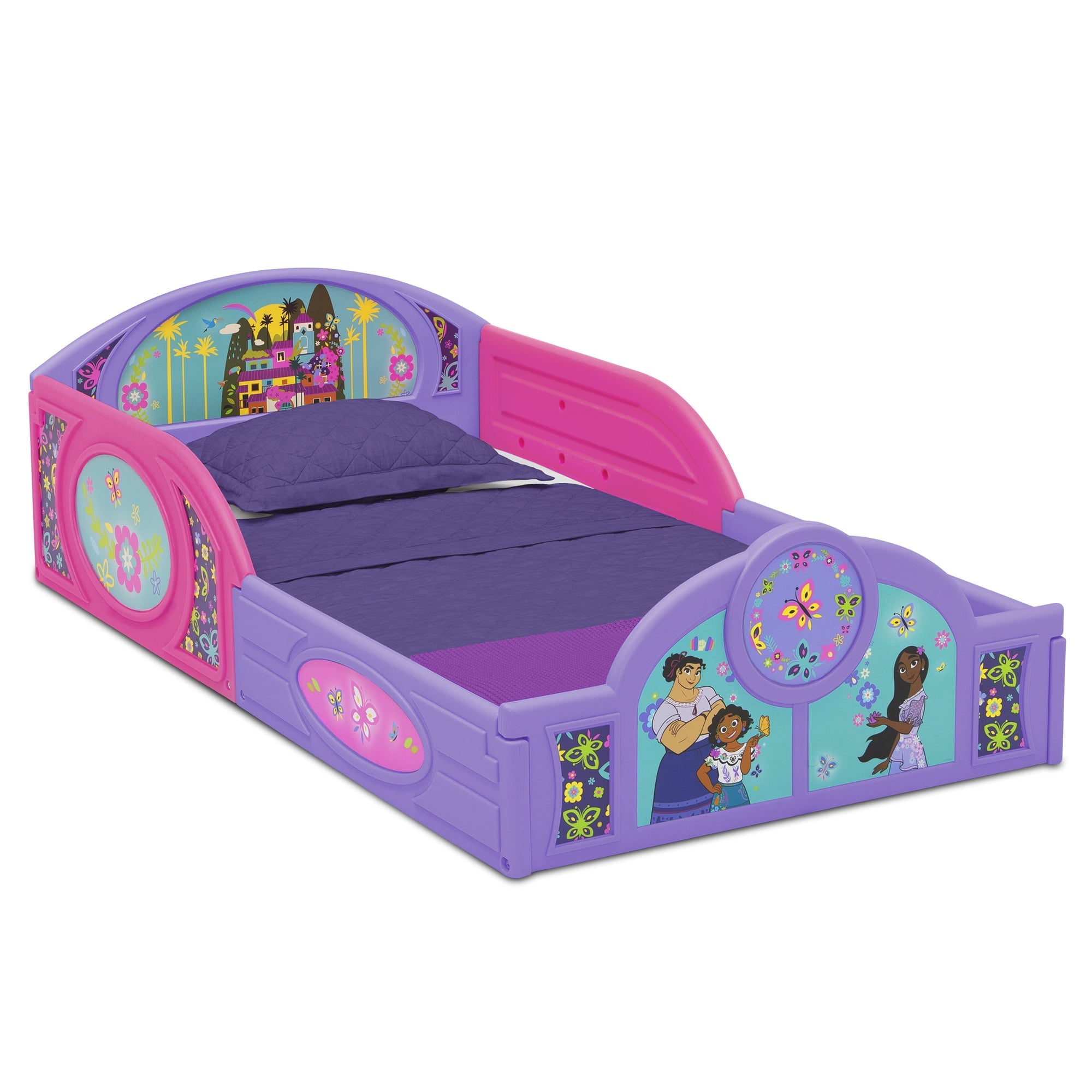 Disney Encanto Sleep and Play Toddler Bed with Built-In Guardrails by Delta Children