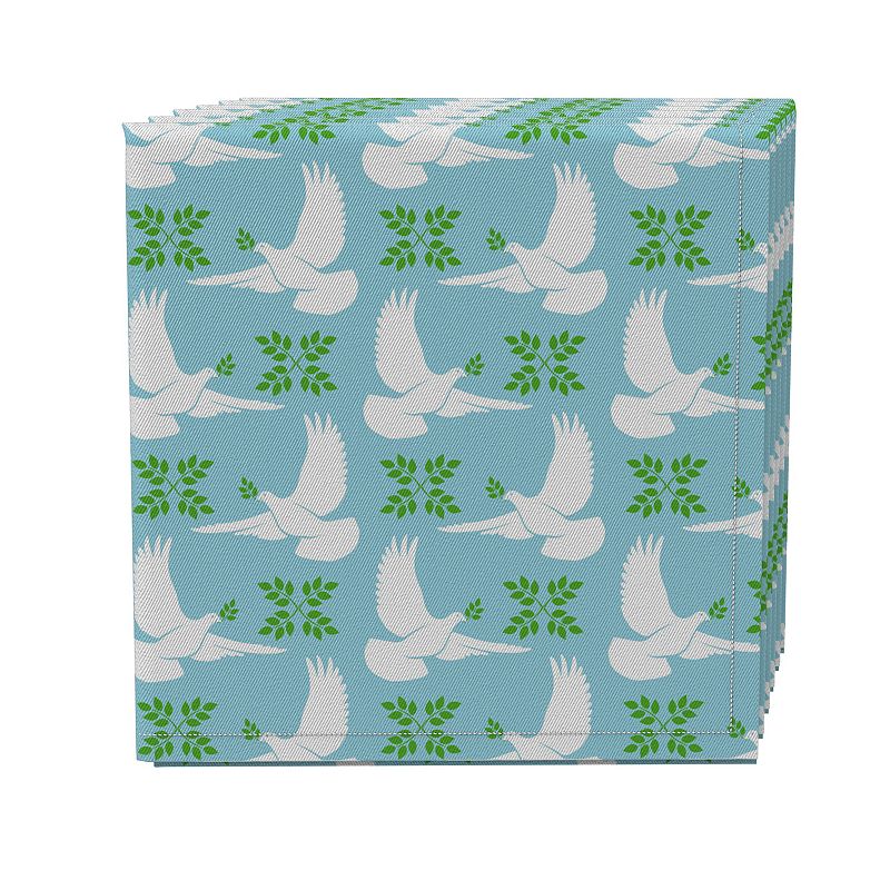 Napkin Set of 4， 100% Cotton， 20x20， Flying Doves