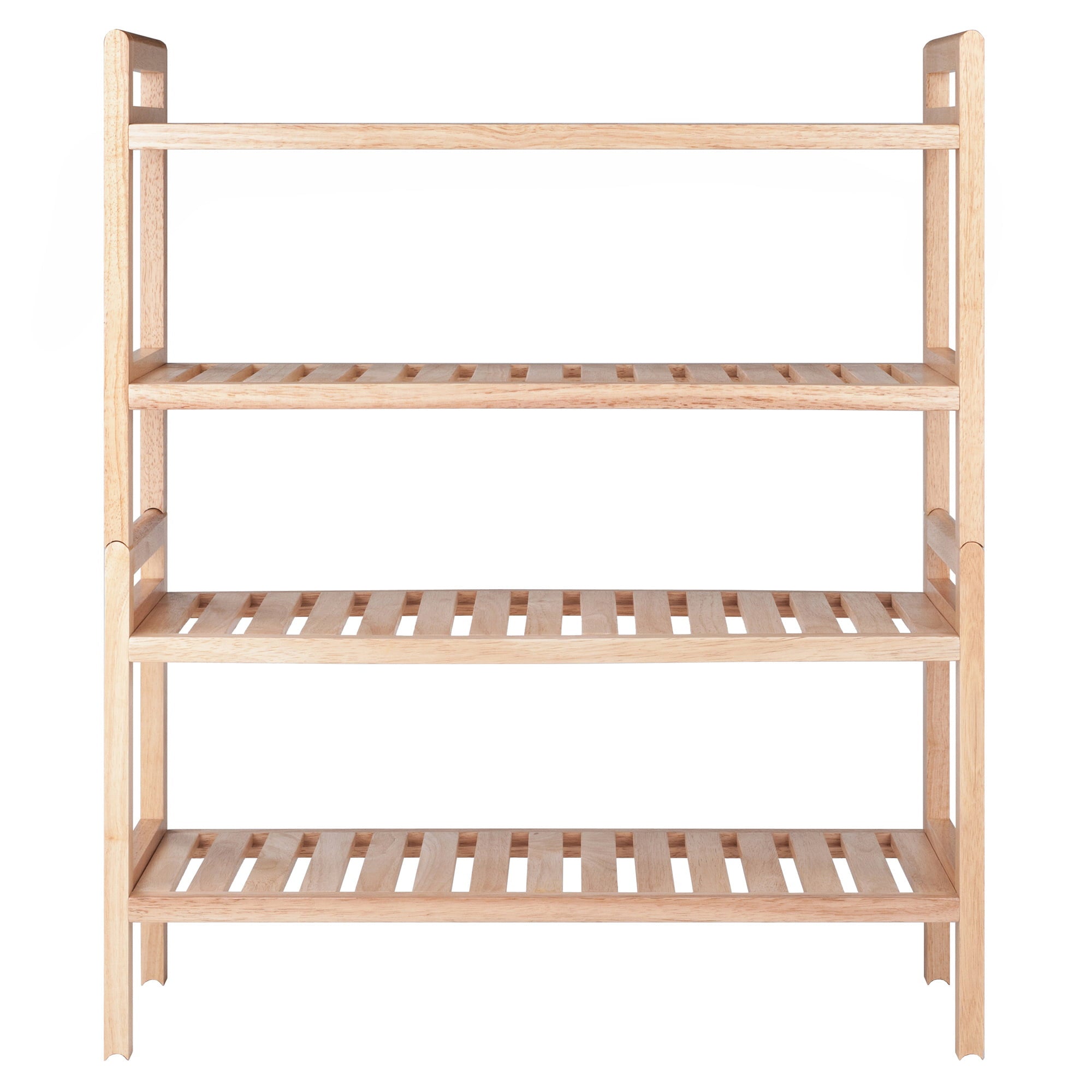 Winsome Wood Mercury 2-Piece Stackable Shoe Rack， Natural Finish