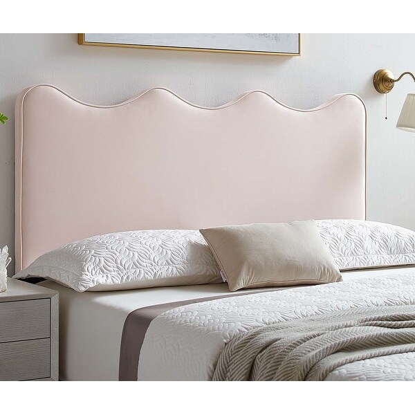 Monrovia Pink Velvet Upholstered King/California King Size Headboard - - 34023740