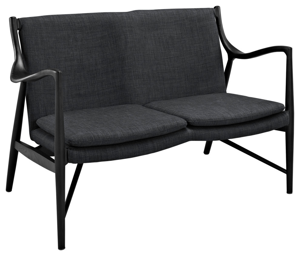 Makeshift Upholstered Fabric Loveseat   Midcentury   Loveseats   by Modern Furniture LLC  Houzz