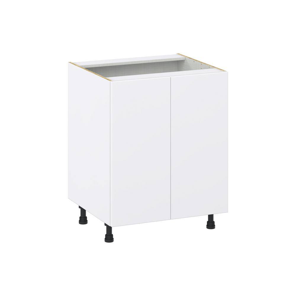 J COLLECTION 27 in. W X 34.5 in. H X 24 in. D Fairhope Glacier White Slab Assembled Base Kitchen Cabinet with Full High Door DSB27FH-FR