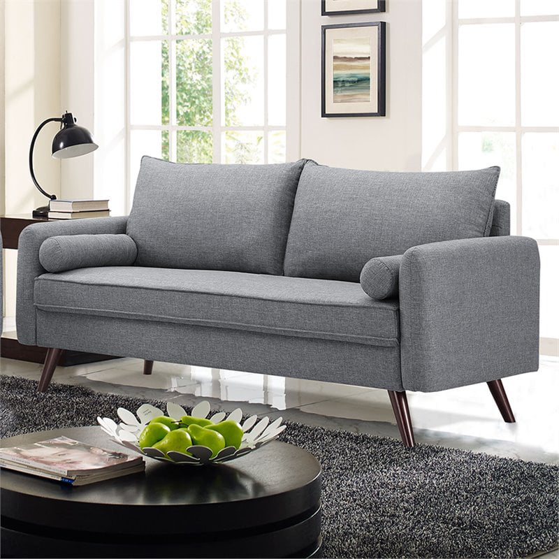 Lifestyle Solutions Calden Sofa with Hairpin Legs, Gray Fabric