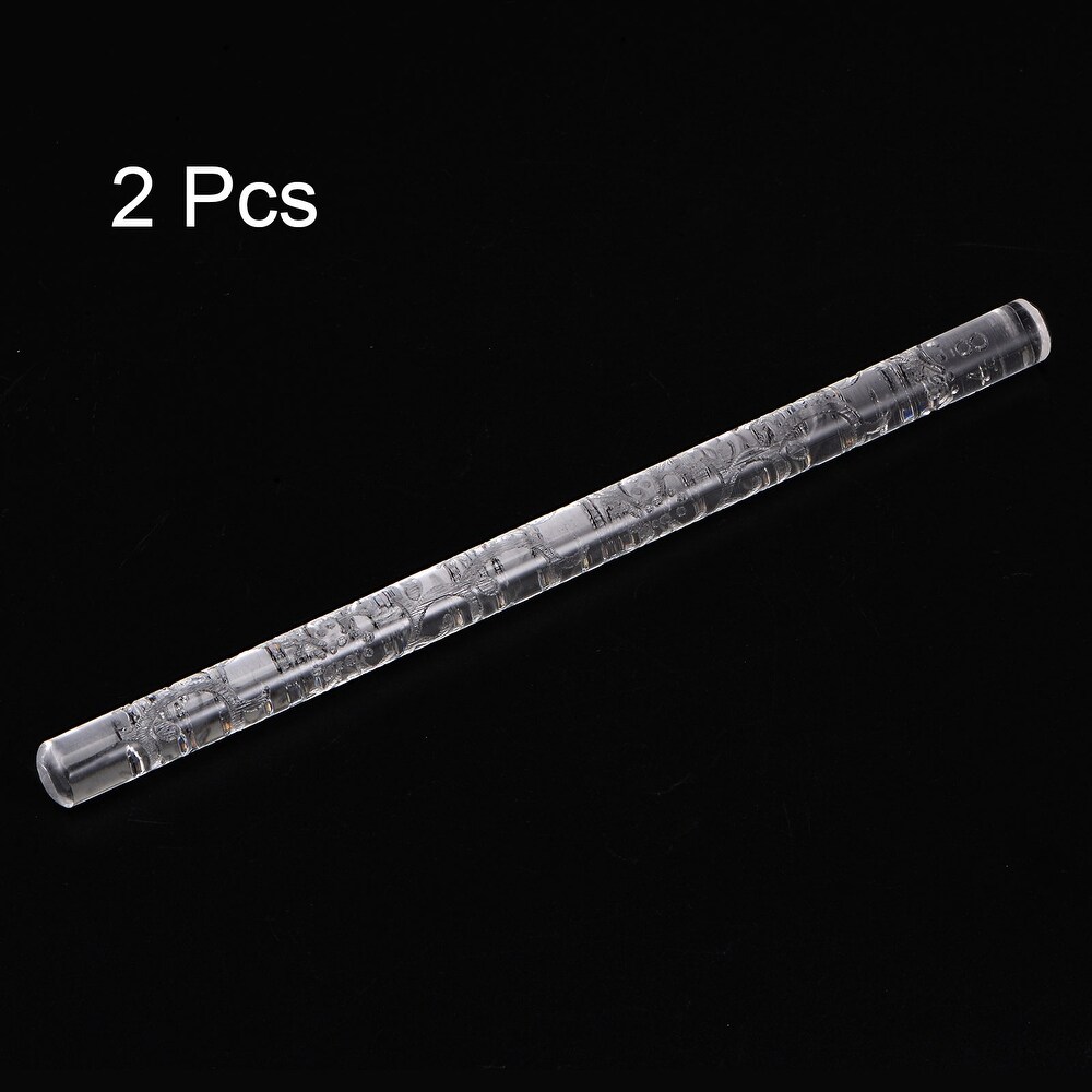2pcs Acrylic Embossed Rolling Pin 16cm x 1cm Floral Pattern   Transparent