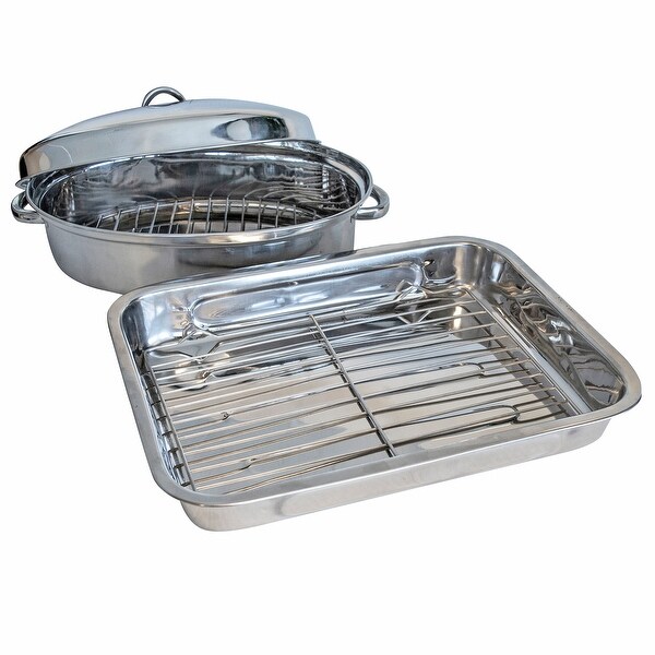 2 Piece Stainless Steel Roasting Set