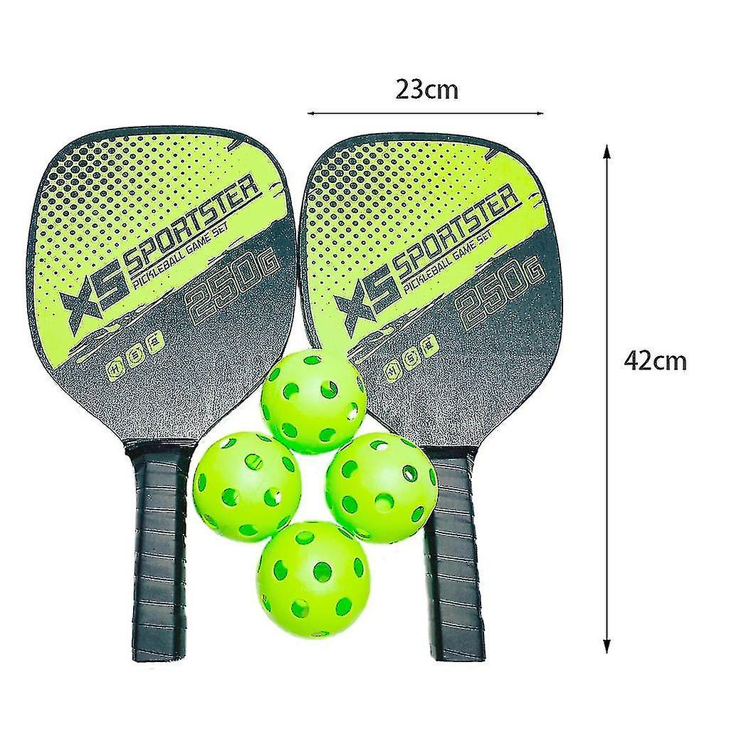 Miman Paddles Set Of 2 Rackets 4 Balls Carbon Fiber Surface Racquet Paddle Outdoor Sports