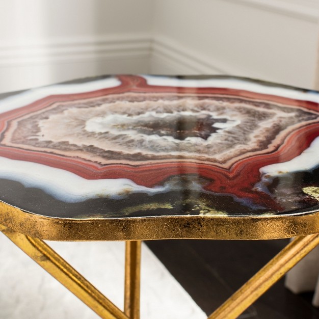 Celeste Faux Agate Side Table Safavieh