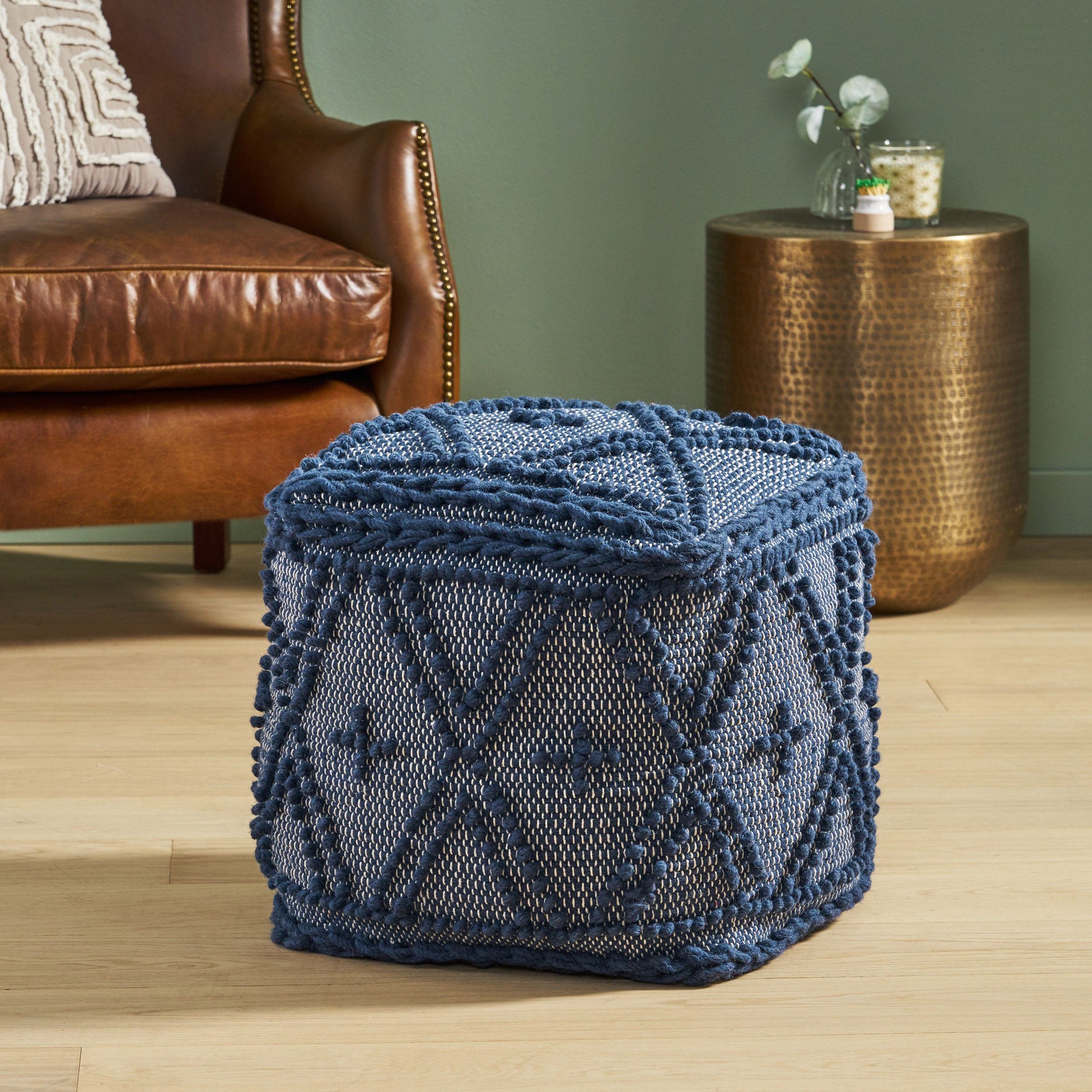 Truda Boho Handcrafted Fabric Pouf