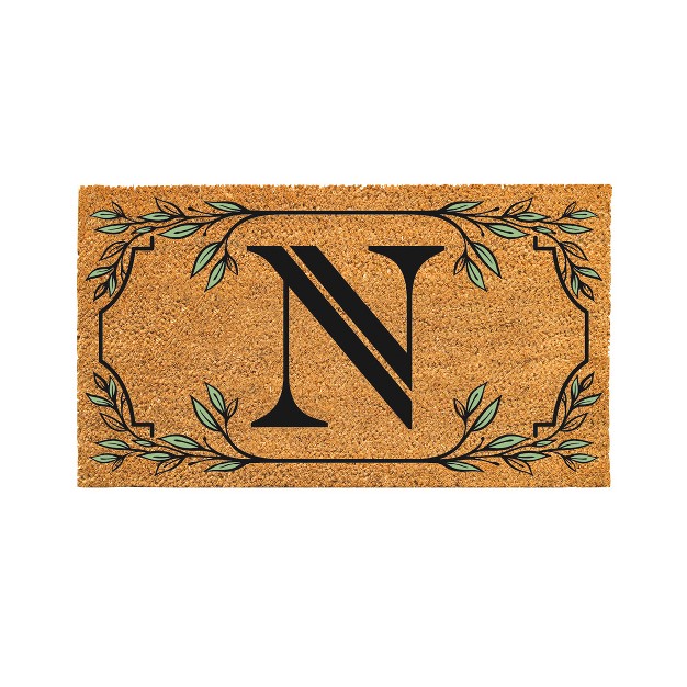 X 16 quot Monogram Coir Mat Letter quot n quot