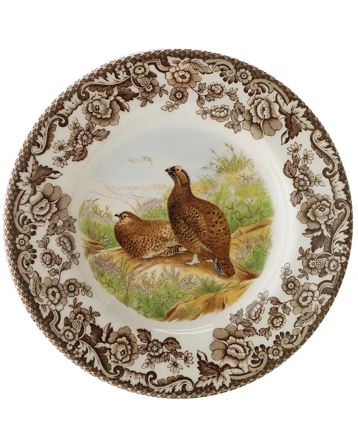 Spode Woodland Bird Canapandeacute; Plates Set of 4