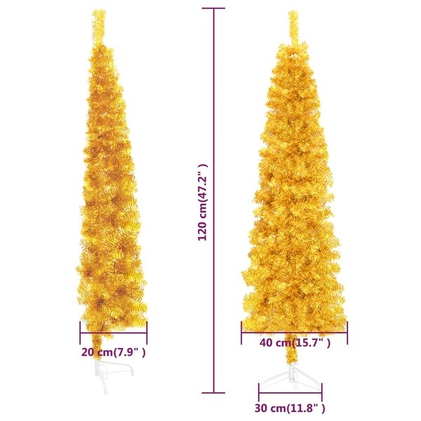 vidaXL Christmas Tree Decoration Slim Artificial Half Xmas Tree with Stand