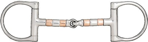 Horze Equestrian Copper Roller D-Ring Snaffle Horse Bit