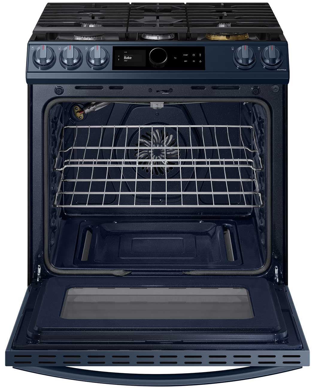  ADA 6 Cu. Ft. Fingerprint Resistant Navy Steel BESPOKE Front Control Slide-In Gas Range With Smart Dial and Air Fry