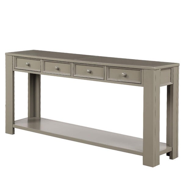 Nestfair 4-Drawer Console Table with Bottom Shelf