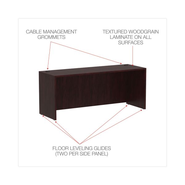 Alera Valencia Series Credenza Shell， 70.88w x 23.63d x 29.5h， Mahogany