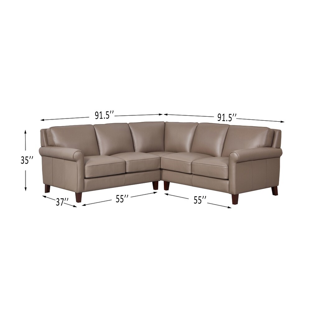 Hydeline Laguna Top Grain Leather Symmetrical Sectional