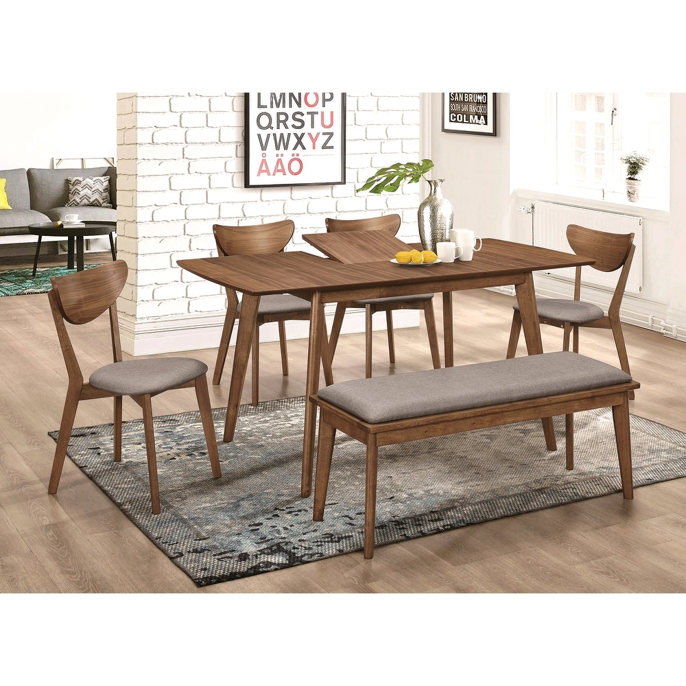 Peony Retro Modern Style Natural Walnut Dining Set