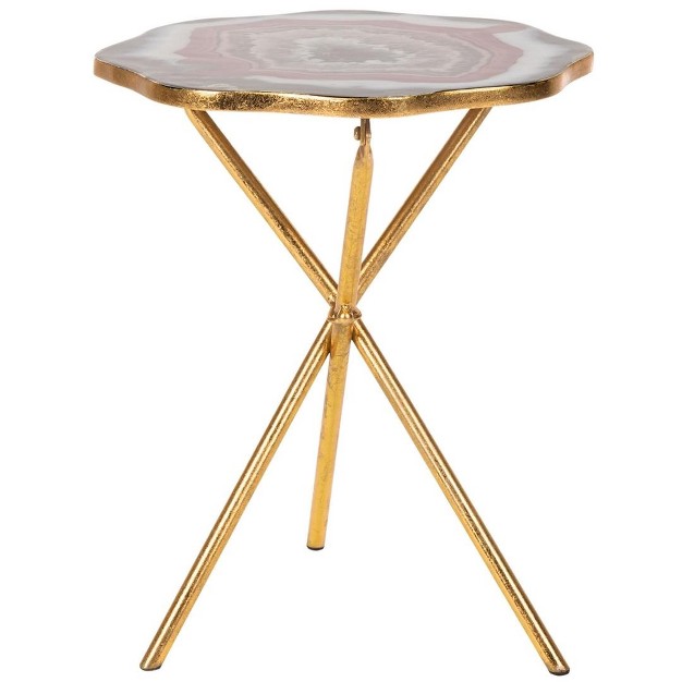 Celeste Faux Agate Side Table Safavieh