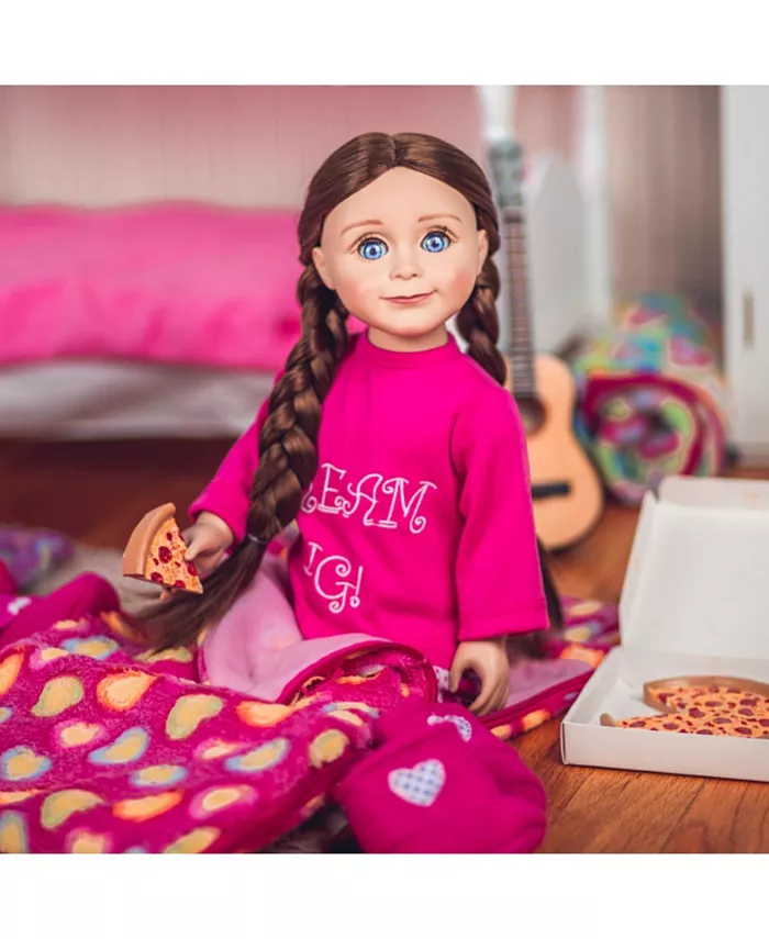 The Queen's Treasures 18 Inch Doll Food Accessories Pizza Queen 18 Inch Doll Pepperoni Pizza With Cut Slice and Authentic Style Pizza Box. Compatible with American Girl Dolls Kitchens and Furniture