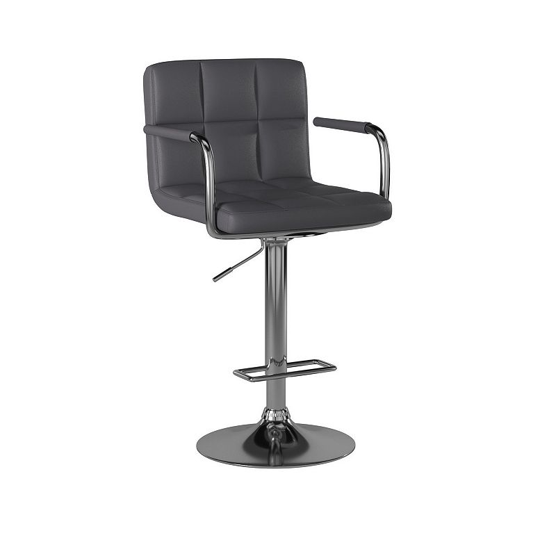 Corfu Contemporary Bar Stool With Arm In Gray