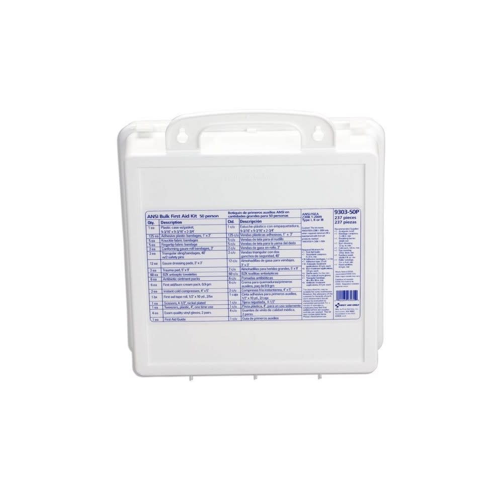 First Aid Only Contractors First Aid Kit 50 Person Plastic Cas