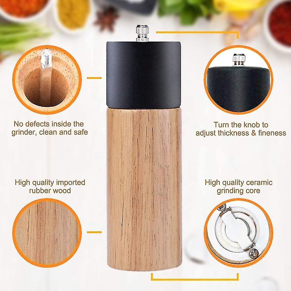 Pepper Grinder And Salt Mill Set With Adjustable Non-corrosive Ceramic Spices