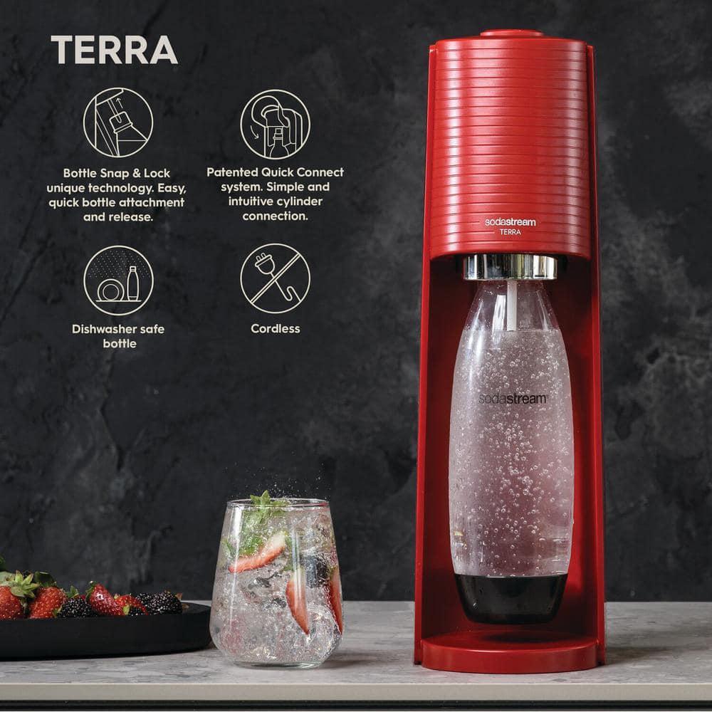 SodaStream Terra Red Soda Machine and Sparkling Water Maker Kit