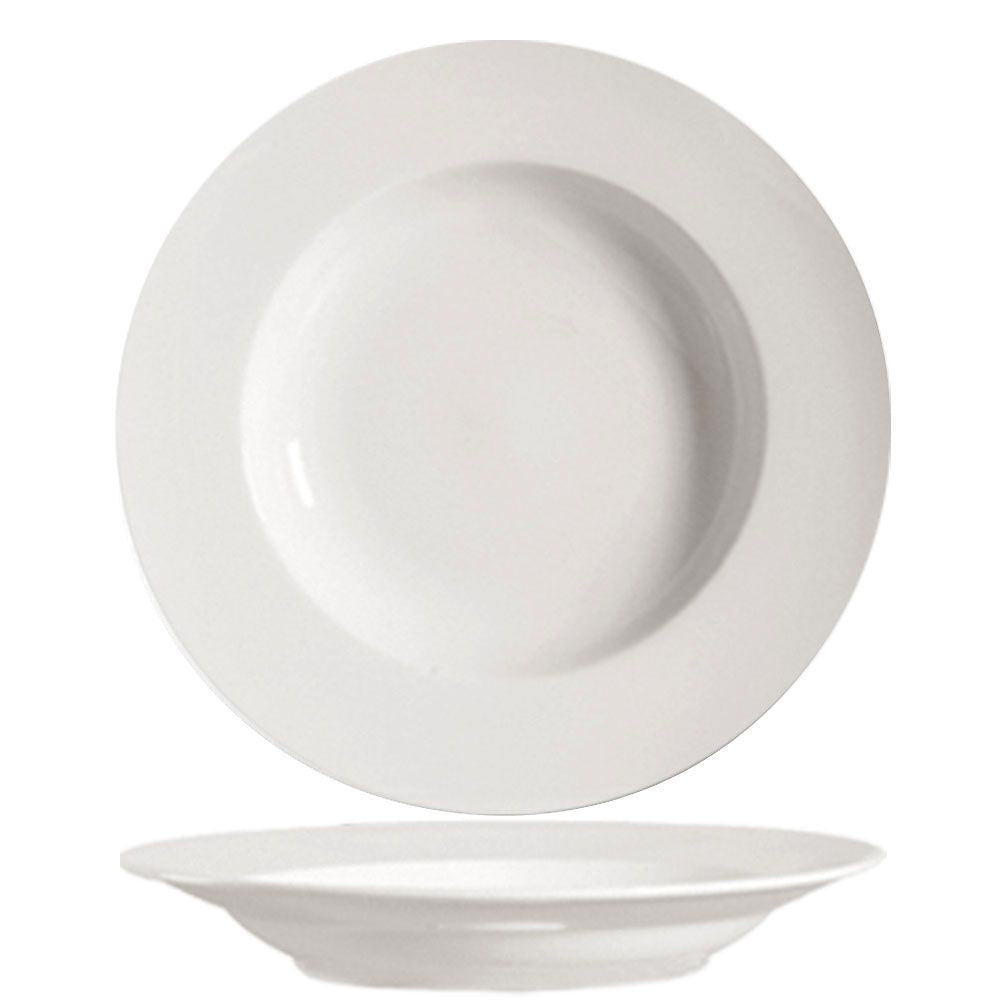 Great Wall， Pasta Bowl 24 Oz. 11-1/2Dia. X 1-3/8H， Porcelain， White