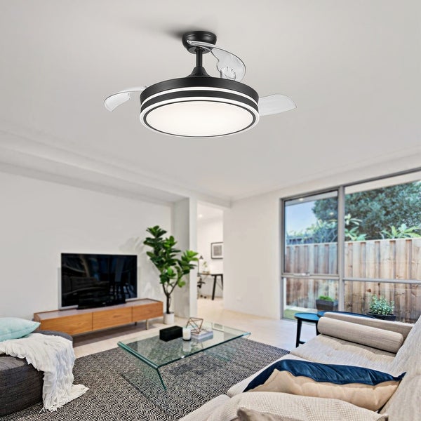 42 in. Black Frame Retractable Ceiling Fan with Remote Control Shopping - The Best Deals on Ceiling Fans | 41719779