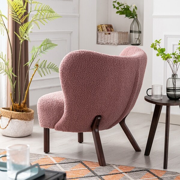 Modern Accent Chair with Solid Wood Legs