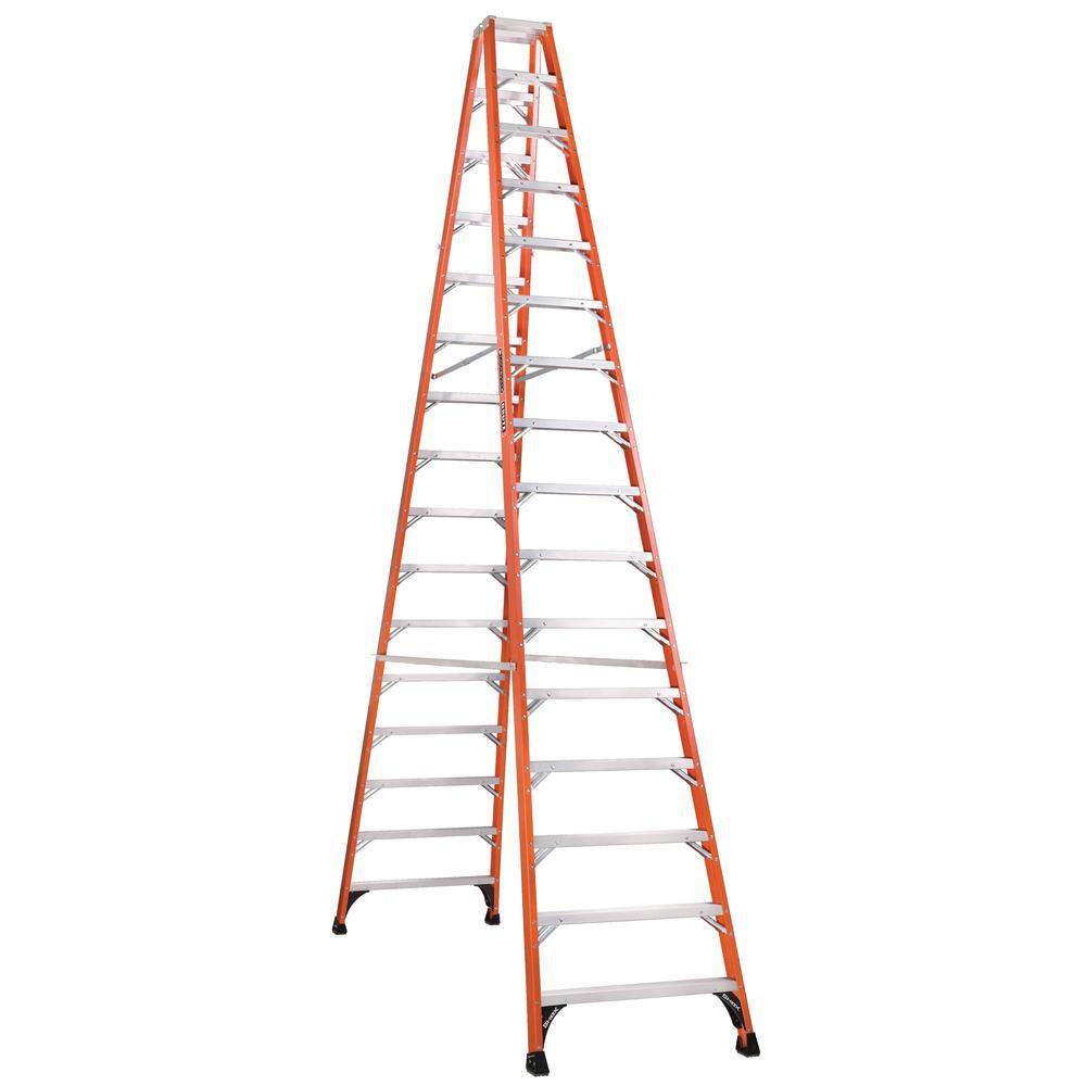 Louisville Ladder 16 ft. Fiberglass Twin Step Ladder with 375 lbs. Load Capacity Type IAA Duty Rating FM1416HD