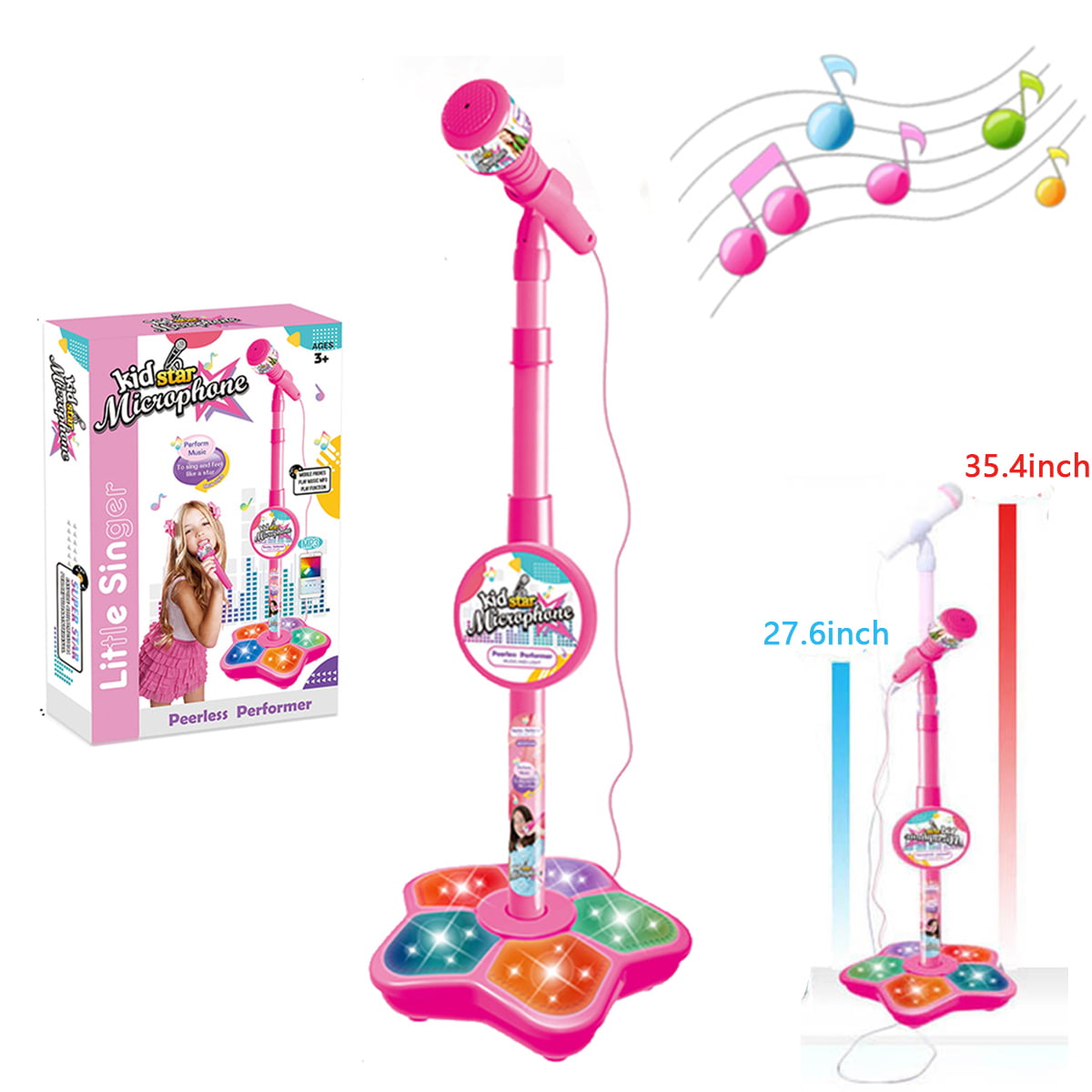 Chriyungel Kids Microphone with Stand Karaoke Song Musical Instrument Toys