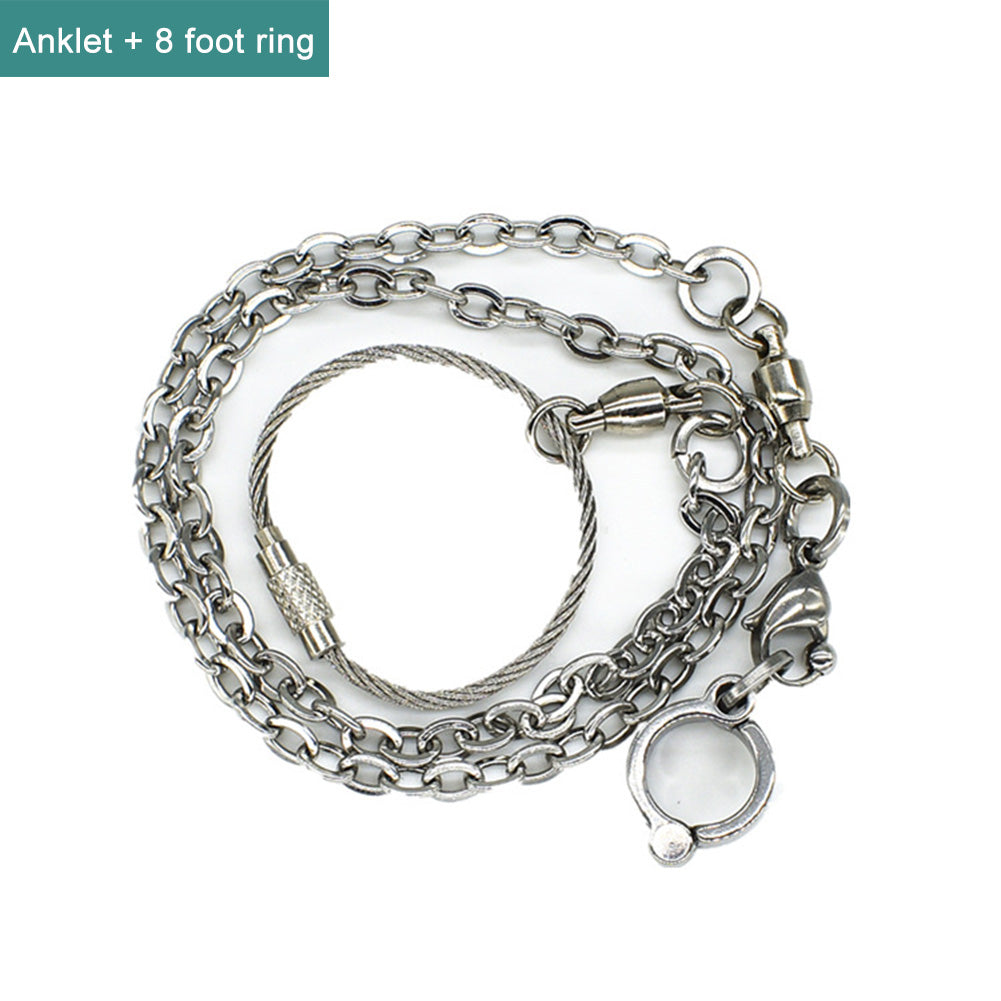 Akoyovwerve Parrot Stainless Steel Foot Ring Chain Opening Activity Ring For Nyasa Lovebird Cockatiel Cockatoo Sun Conure Monk Parakeet Bird Stand Anklet