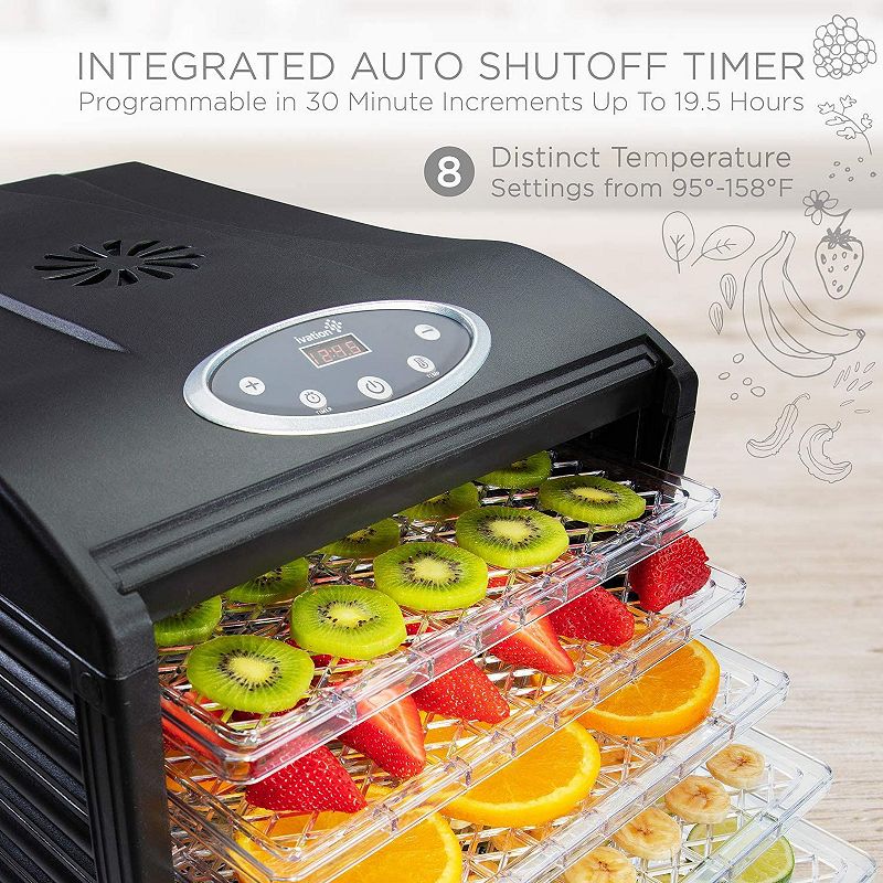 Ivation， 6 Plastic Tray Food Dehydrator For Snacks， Herbs， Fruit and Beef Jerky