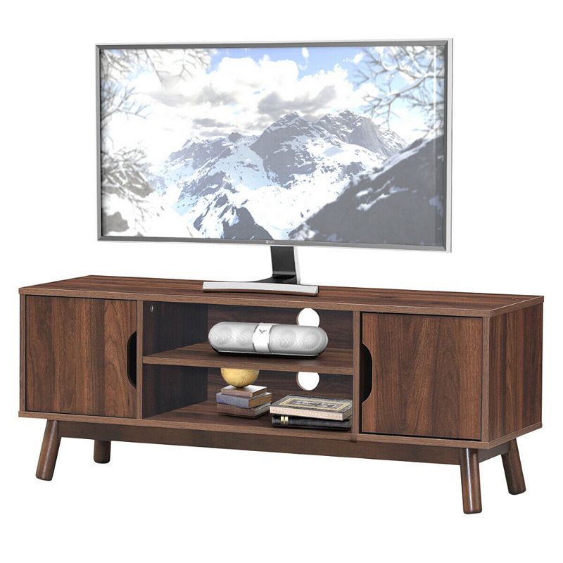 50 Wood Media TV Stand with Storage Shelf-Coffee